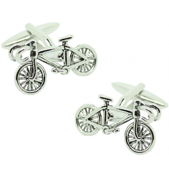  Cufflinks for shirt Silver road bike