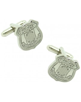 Gemelos Emblema Mossos d'Esquadra Plateado