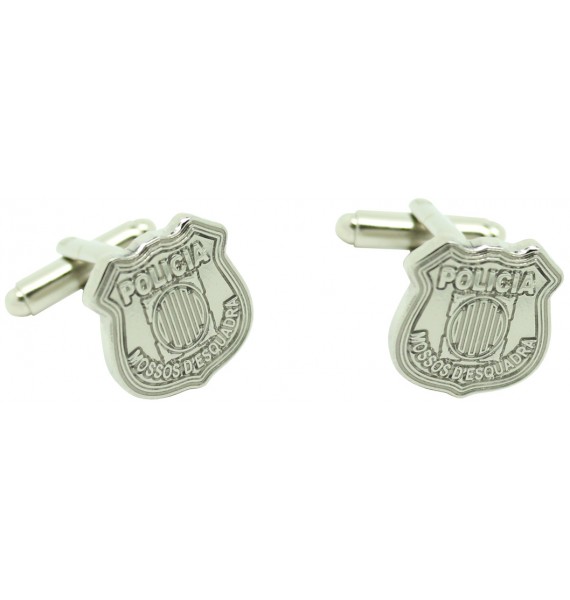 Gemelos Emblema Mossos d'Esquadra Plateado