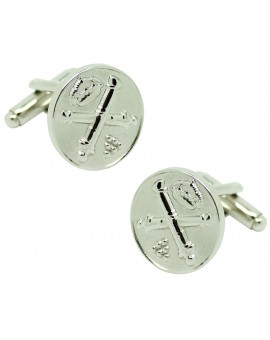 Silver Spanish Cannons Infantry Cufflinks 