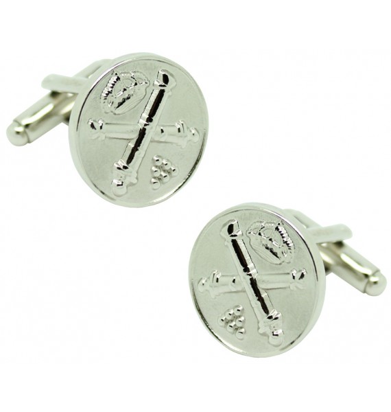 Silver Spanish Cannons Infantry Cufflinks 