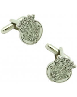 Silver Plated Villareal Football Club Cufflinks 
