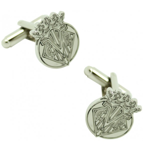 Silver Plated Villareal Football Club Cufflinks 