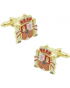  Official shield cufflinks golden Spain