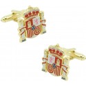  Official shield cufflinks golden Spain