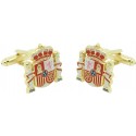  Official shield cufflinks golden Spain