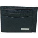Dark blue business card holder Hugo Boss granulated
