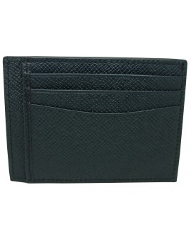Dark blue business card holder Hugo Boss granulated