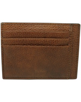 Tarjetero marrón Hugo Boss granulado