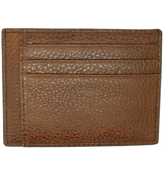 brown business card holder Hugo Boss granulated
