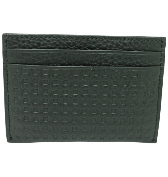 Black business card holder with squares of Hugo Boss