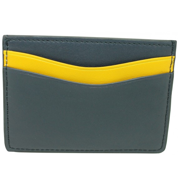 Blue business card holder slanting yellow of Hugo Boss