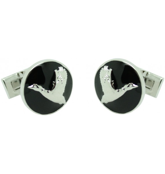 gemelos para camisa pato skultuna negro en plateado