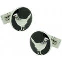 Gemelos para camisa Faisán Skultuna fondo negro - plateado