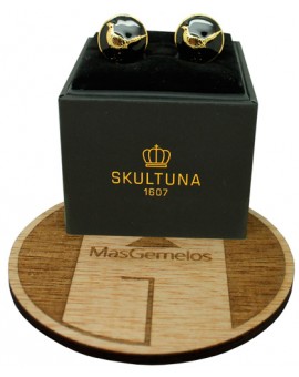 Gemelos para camisa Faisán Skultuna fondo negro - dorado