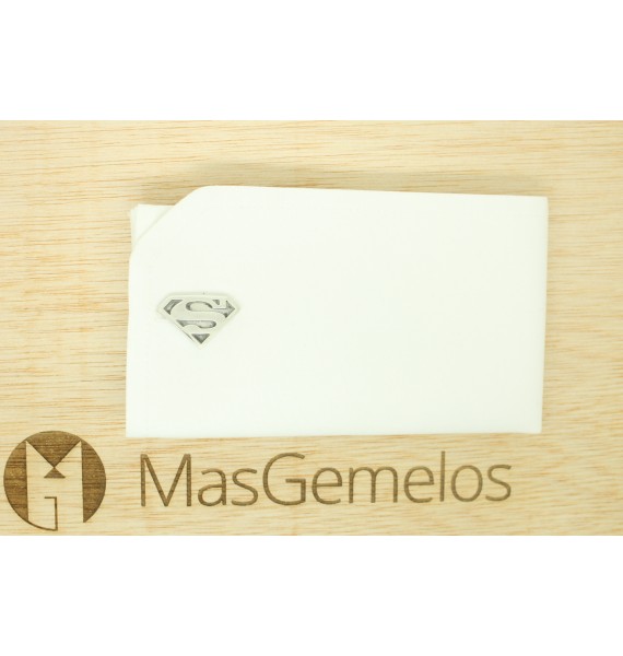 gemelos personalizados superman plata de ley 