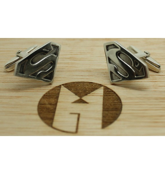 Cufflinks for shirt Superman 925 Sterling Silver PREMIUM