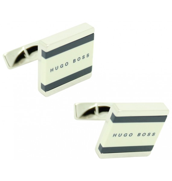 Cufflinks Hugo Boss square lines - white