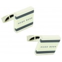 Gemelos Hugo Boss square lines - Blanco