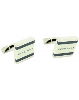Cufflinks Hugo Boss square lines - white 2