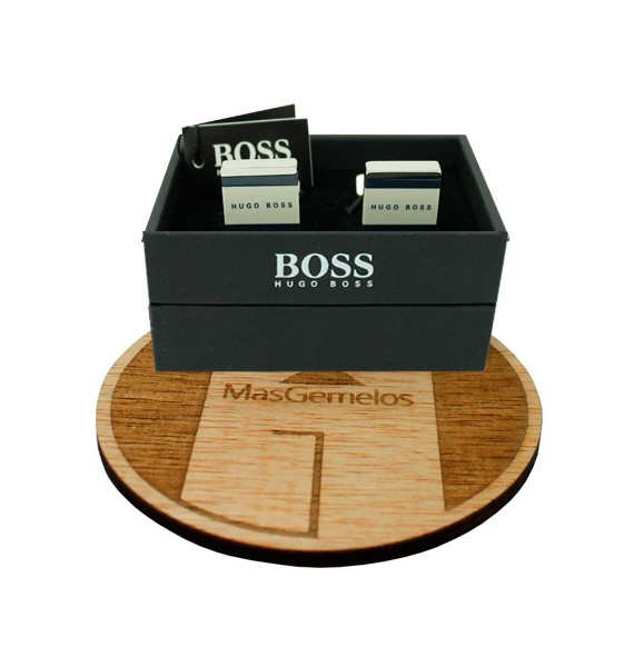 Cufflinks Hugo Boss square lines - white