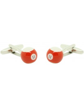Cufflinks for shirt Ball billiard 11 Red