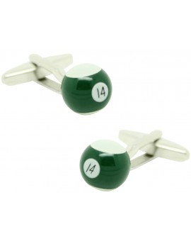 Cufflinks for shirt Ball billiard 14 Green