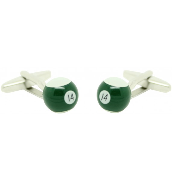 Cufflinks for shirt Ball billiard 14 Green