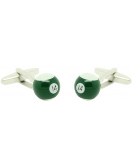 Cufflinks for shirt Ball billiard 14 Green