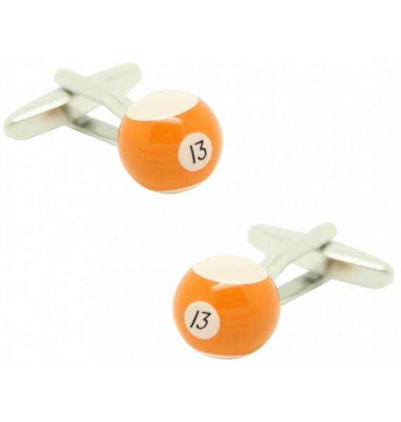 Cufflinks for shirt Ball billiard 13 Orange