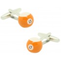 Cufflinks for shirt Ball billiard 13 Orange