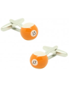 Cufflinks for shirt Ball billiard 13 Orange