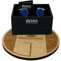 Cufflinks Hugo Boss roundel - blue stone