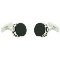 Cufflinks Hugo Boss roundel - black stone