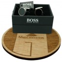 Gemelos Hugo Boss Roundel - Black stone