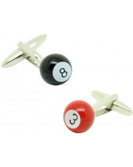 Gemelos Bolas de Billar Roja y Negra
