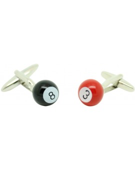 Red and Black Billiard Balls Cufflinks  2