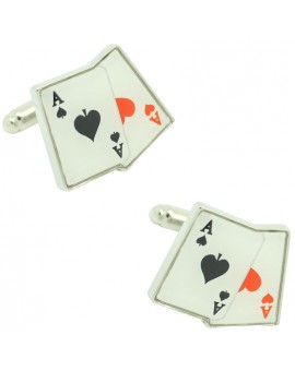 Gemelos para camisa cartas par de Ases poker