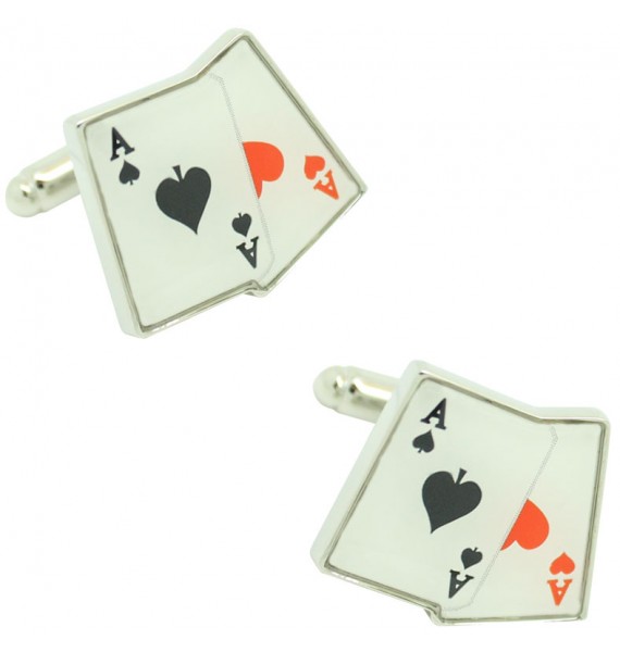 Gemelos para camisa cartas par de Ases poker
