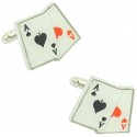 Gemelos para camisa cartas par de Ases poker