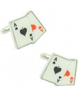 Cufflinks for shirt cards pair of Aces poker
