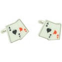 Cufflinks for shirt cards pair of Aces poker