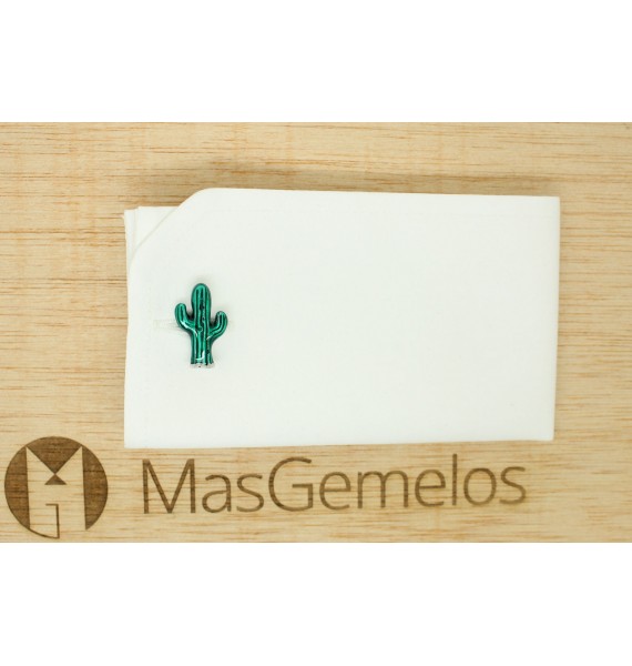 comprar gemelos para boda cactus 3D verde