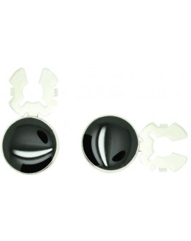 Executive Roundel Button Covers Plated - Black