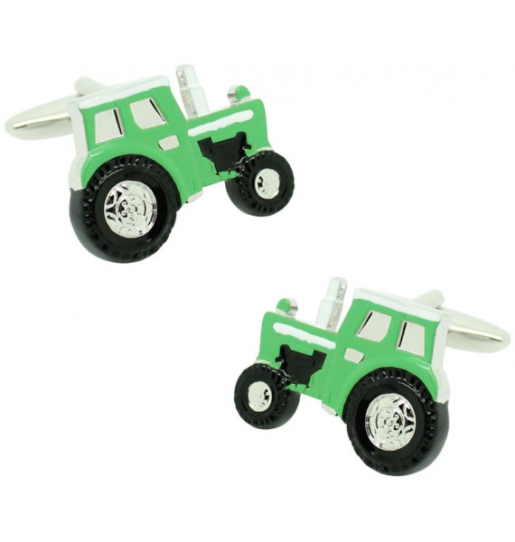 Gemelos para camisa Tractor verde agricola