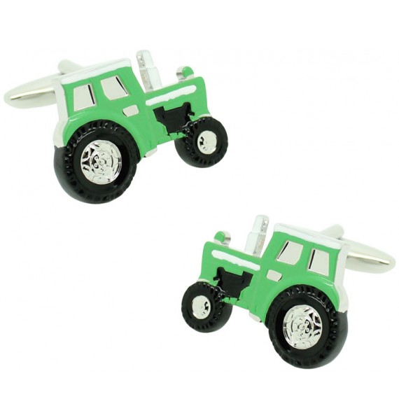 Cufflinks for shirt Agricultural green tractor