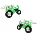 Gemelos para camisa Tractor verde agricola