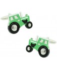 Cufflinks for shirt Agricultural green tractor