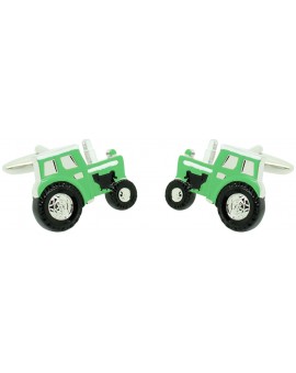 Gemelos para camisa Tractor verde agricola 2