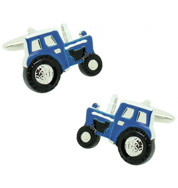Cufflinks for shirt Agricultural blue tractor